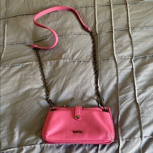 House of Want Pink Crossbody Bag with Chain Strap
